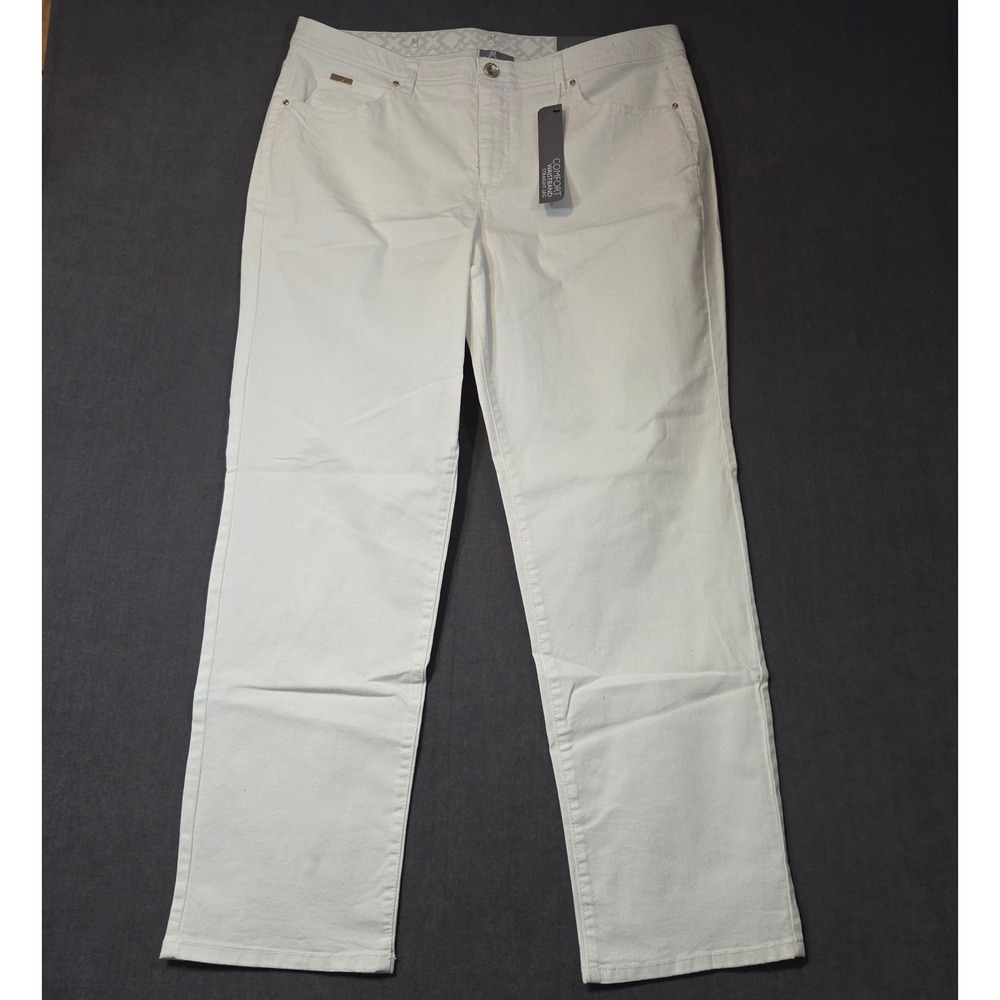 JM Collection Straight Leg Pants Womens 18 White Comfort Waistband Regular